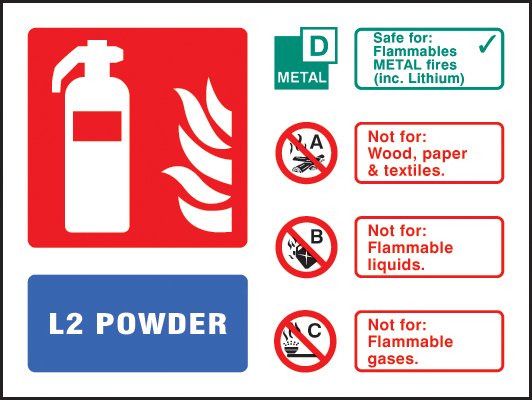 L2 Powder extinguisher ID    Size: D (100x150mm)