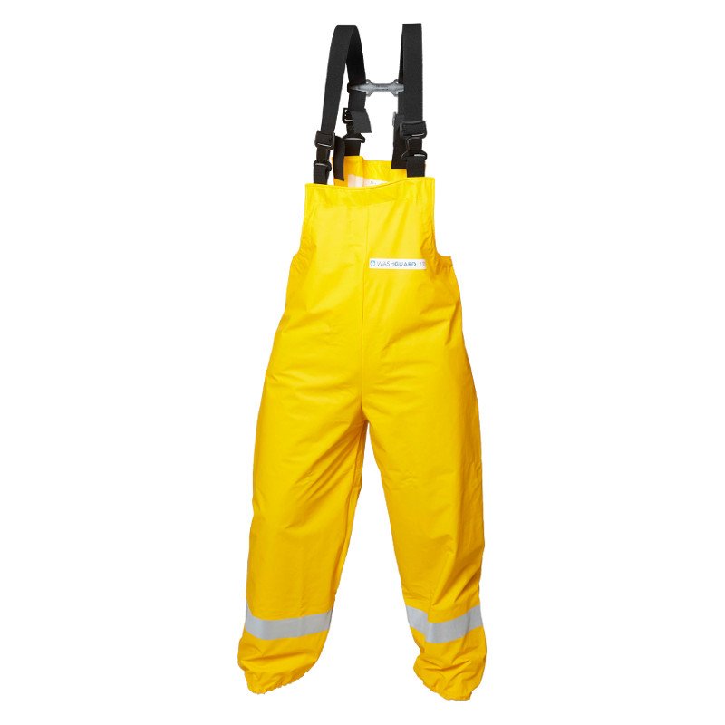 Washguard Chemical Resistant Bib & Brace Medium, Yellow