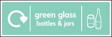 WRAP Recycling Sign - Green glass bottles & jars