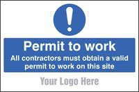 Permit to work, site saver sign 600x400mm