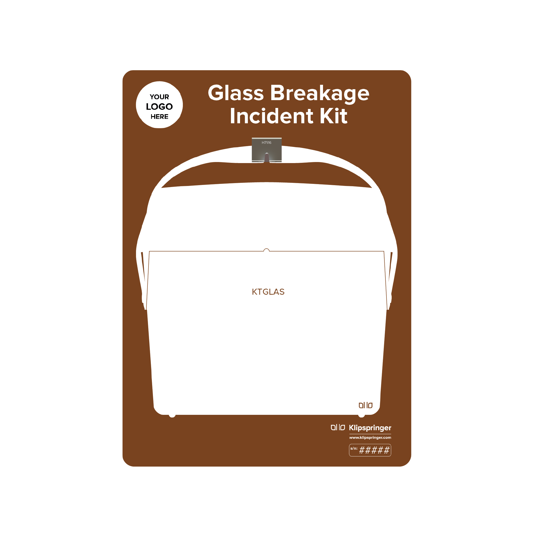 Glass Breakage Spillage Kit Shadow Board, Brown
