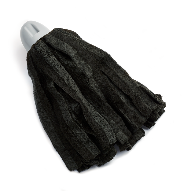 Premium microfibre full colour socket mop, 195g, black