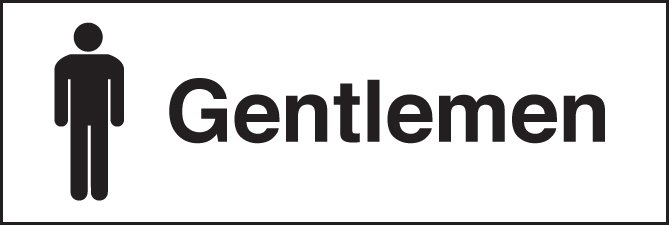 Gentlemen 300x100mm adhesive backed
