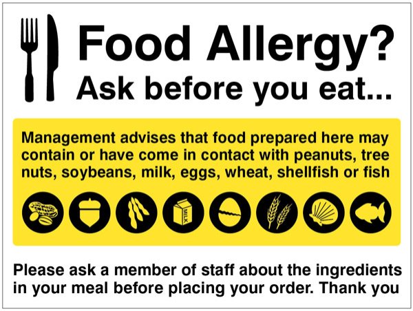 Food Allergy Notice