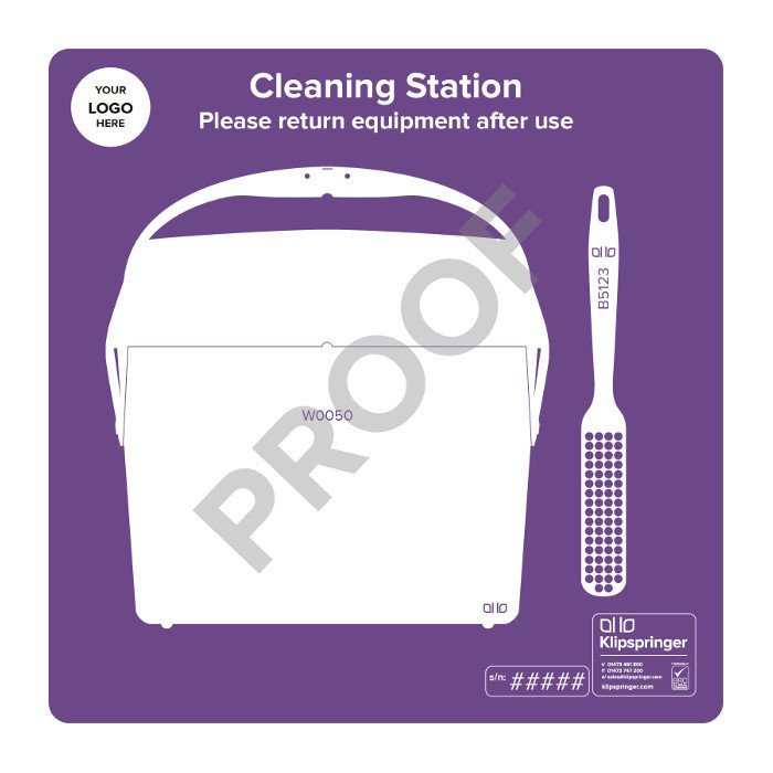 Cleaning Station with Lobby Pan and Brush- Purple