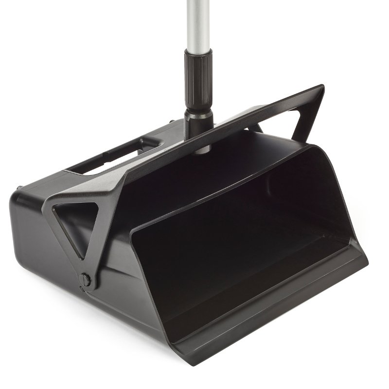 Foodgrade lobby pan - heavy duty, c/w. 800mm handle, 310mm wide, Black