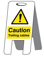 Caution trailing cables (self standing folding sign)