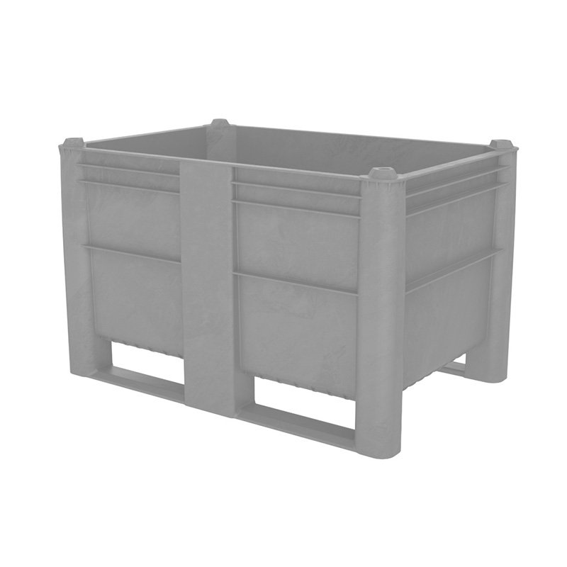 Box Pallet - 500ltr, HDPE, Grey, Solid, 1200x800x740