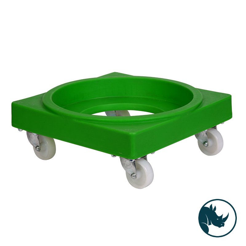 Interstacking bin dolly, green