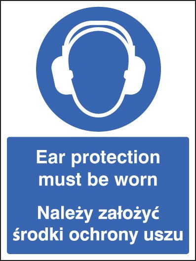 Ear protection must be worn (English/polish)