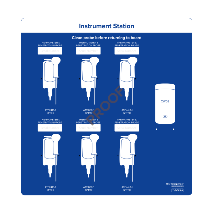 Instrument station for 6x instruments & 1x wipes