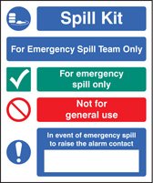 Spill kit emergency spill team only