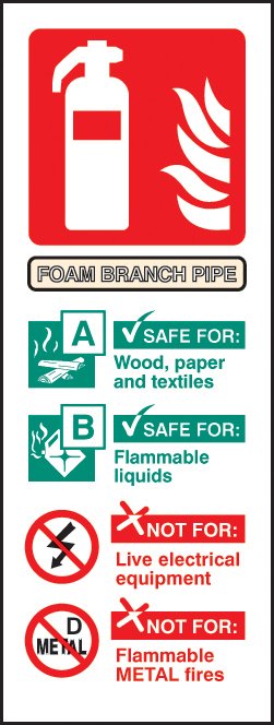 Foam branch pipe extinguisher ID    Size: S (75x200mm)