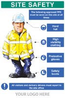 PPE requirement sign (Hat,Hivis,Gloves,Boots)