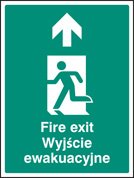 Fire exit arrow up (English/polish)