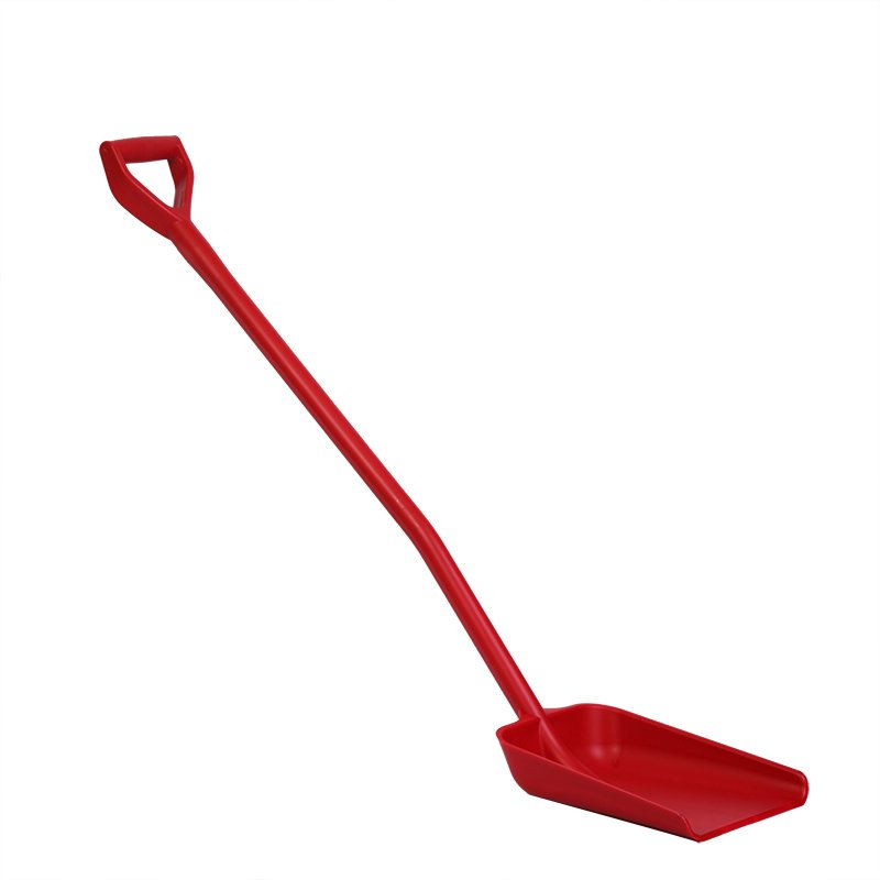 One Piece Ergo. Shovel - Medium Blade, Long Handle, Red
