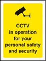 CCTV in operation for your safety 75x100mm window sticker