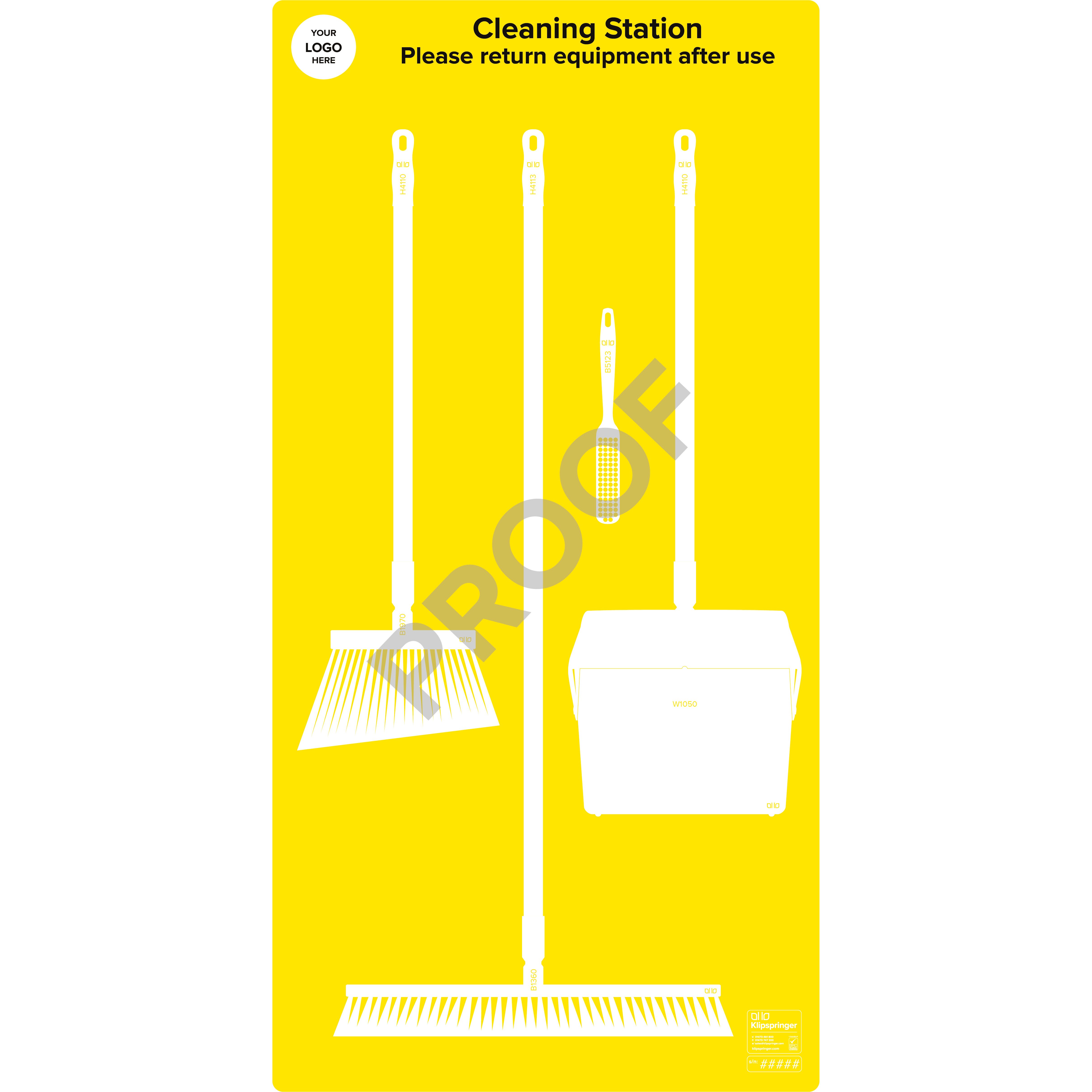 Floor Sweeping Station with Lobby Pan (with utensils) - Yellow