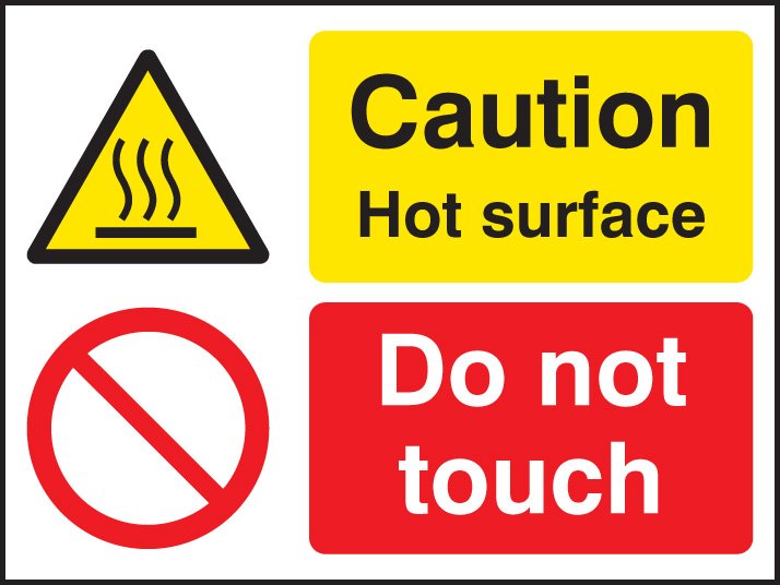 Caution hot surface do not touch   Size: A (100x75mm)