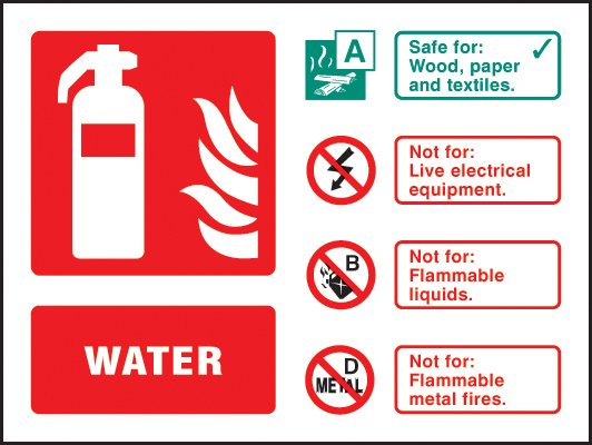 Water extinguisher ID    Size: E (200x150mm)