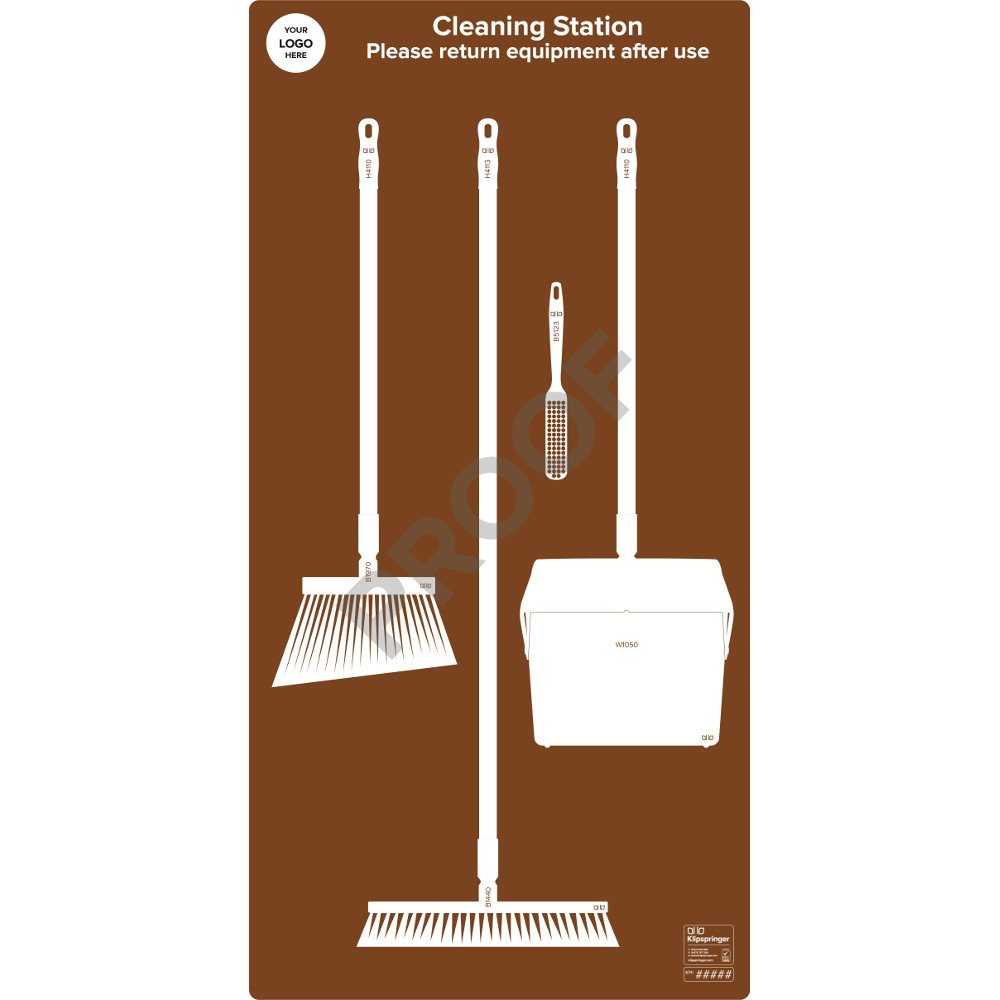 Floor Sweeping Station with Lobby Pan (with utensils) - Brown