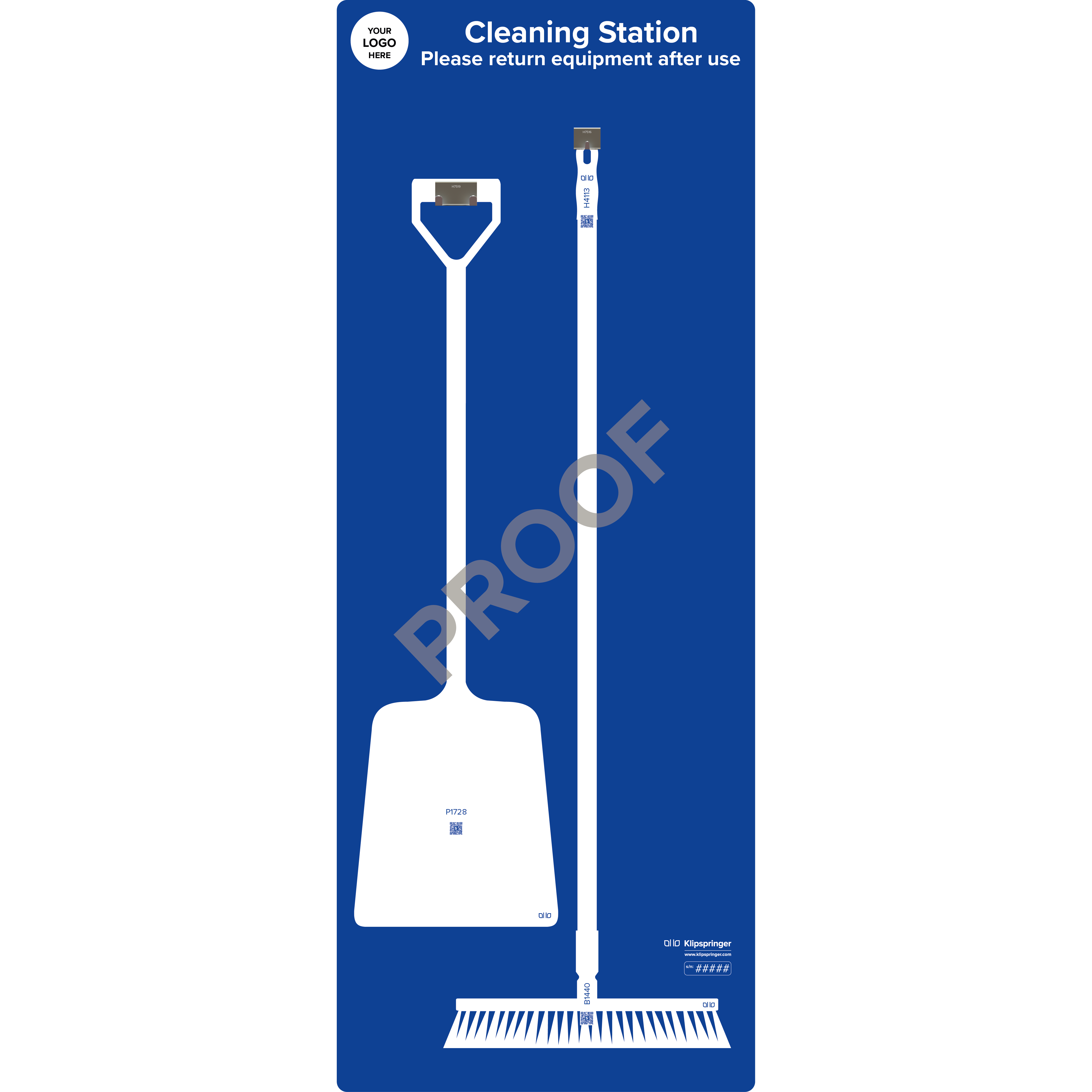 Cleaning Station with Floor Sweeper and Shovel