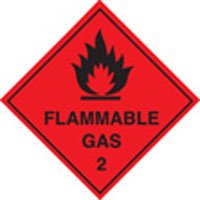 100 S/A labels 100x100mm flammable gas 2