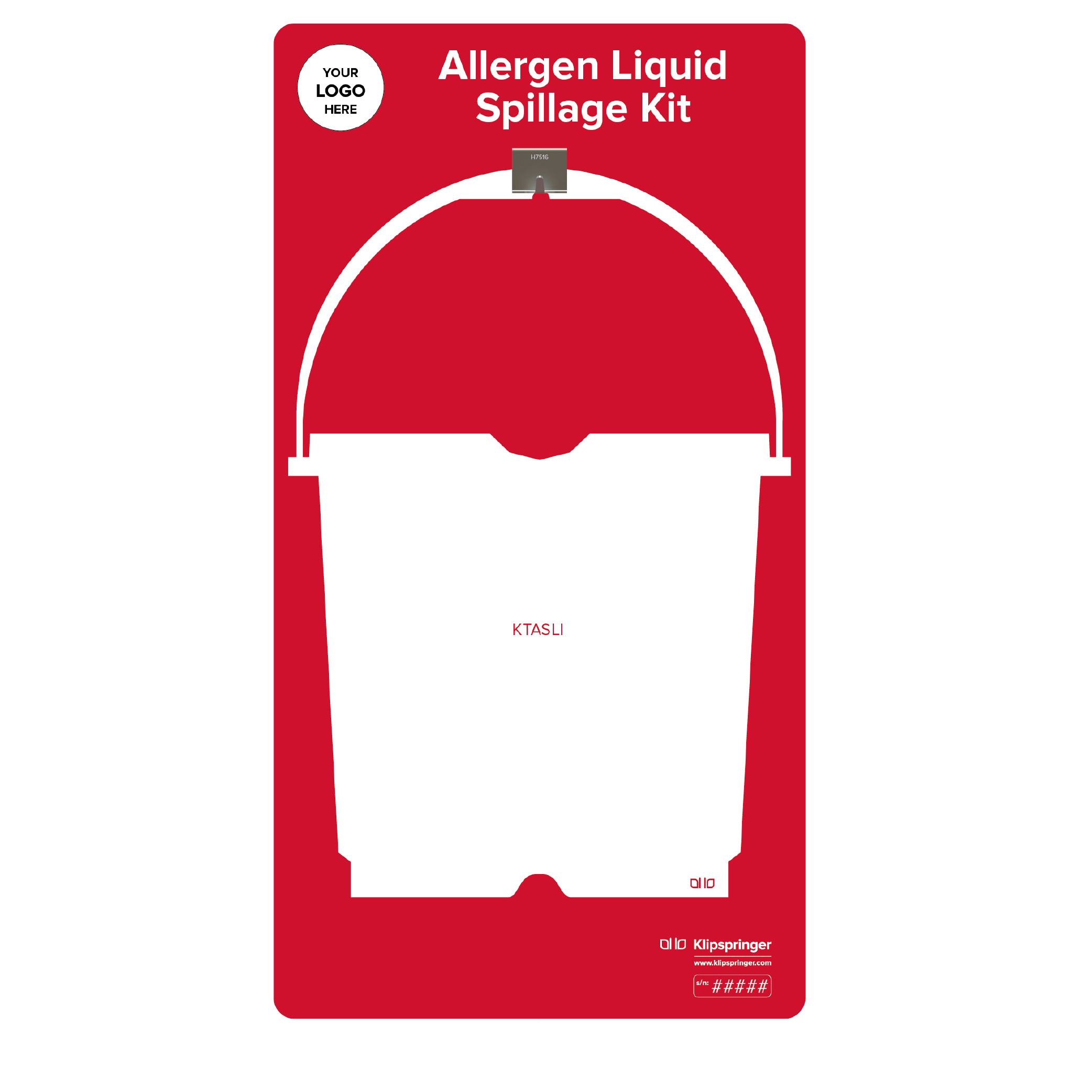 Allergen Spillage Liquids Kit Shadow Board, Red