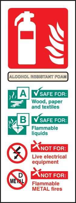 Alcohol resistant foam extinguisher ID    Size: S (75x200mm)