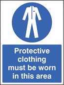Protective clothing must be worn in area