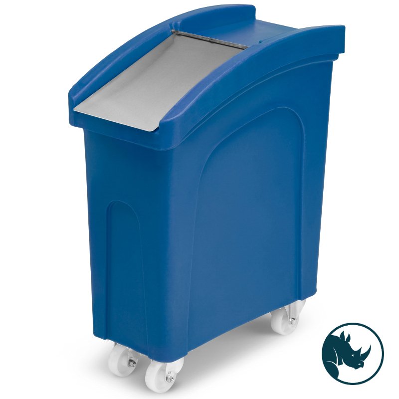 Ingredient dispensing truck - 65 ltr, stainless steel dispensing lid, blue
