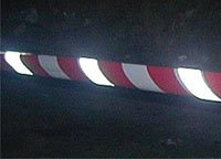 Red & white non-adhesive reflective barrier tape 75mm x 250m