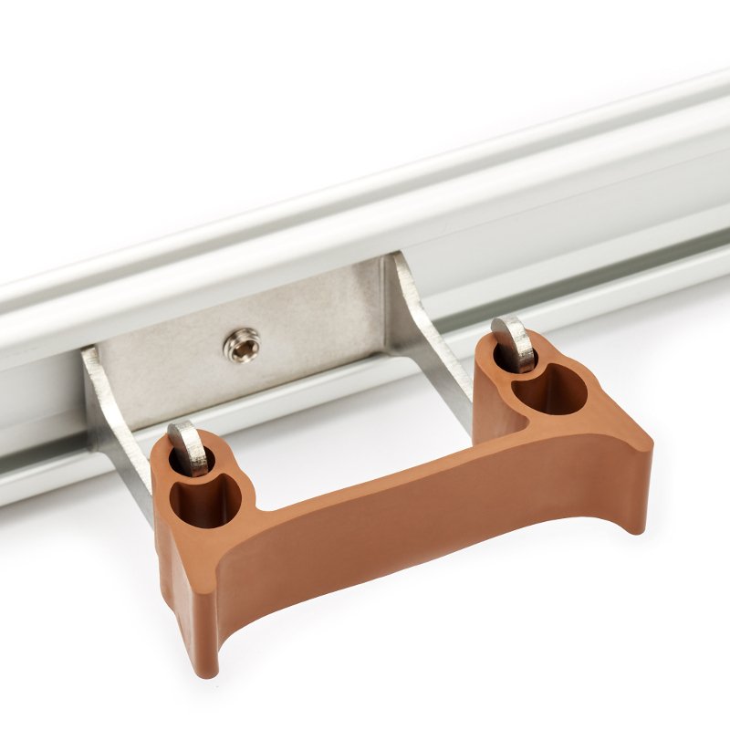 Stainless Steel Holder - For Wall Rail, Band Type 22/32 mm∅, Brown