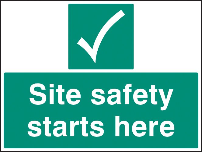 Site safety starts here 300x400mm adhesive backed