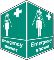 Emergency shower - projecting sign