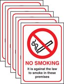 No smoking English Law (pack of 5) RP A5