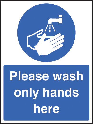 Please wash only hands here