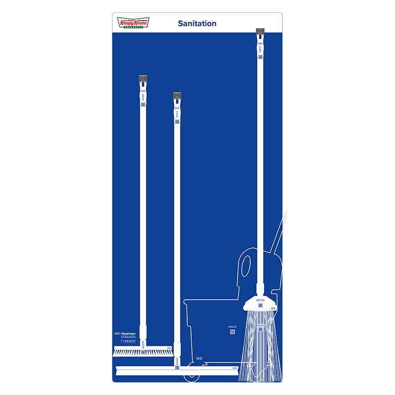 Krispy Kreme Sanitation shadow board - c/w s/s through board hoo