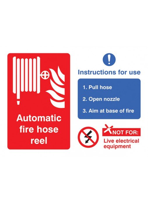 Automatic fire hose reel with instructions for use