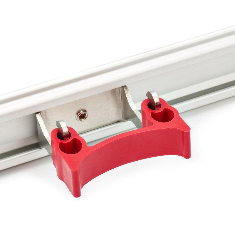Stainless Steel Holder - For Wall Rail, Band Type 28/38 mm∅, Red