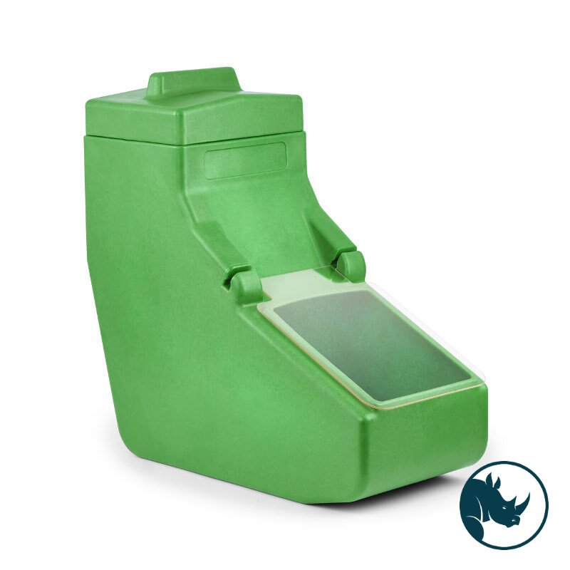 Ingredient dispensing bin - 15 Ltr, clear polycarbonate dispensing lid, green