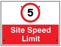 5mph Site speed limit, 600x450mm Re-Flex Sign (3mm reflective po