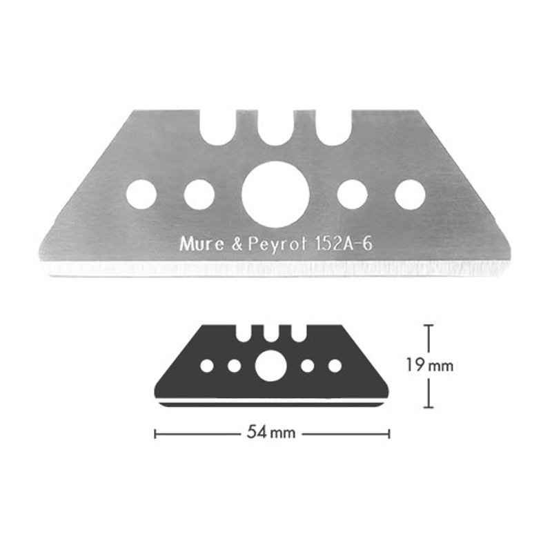 Replacement Rounded Blades for K8920 Chartron Safety Knife, Stainless Steel (x10)