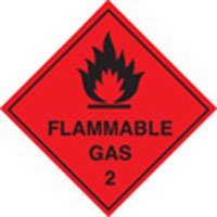 100 S/A labels 100x100mm flammable gas 2