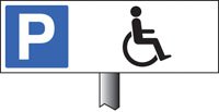 Parking disabled symbol verge sign 450x150mm (post 800mm)