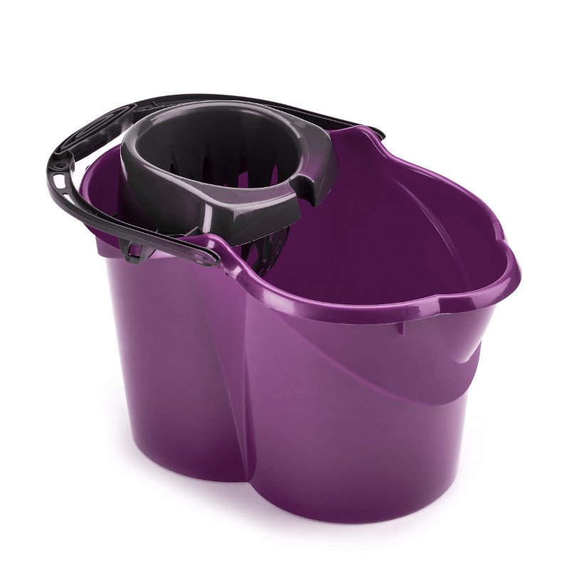 Standard Socket Mop Bucket and Sieve - 15 ltr, Purple