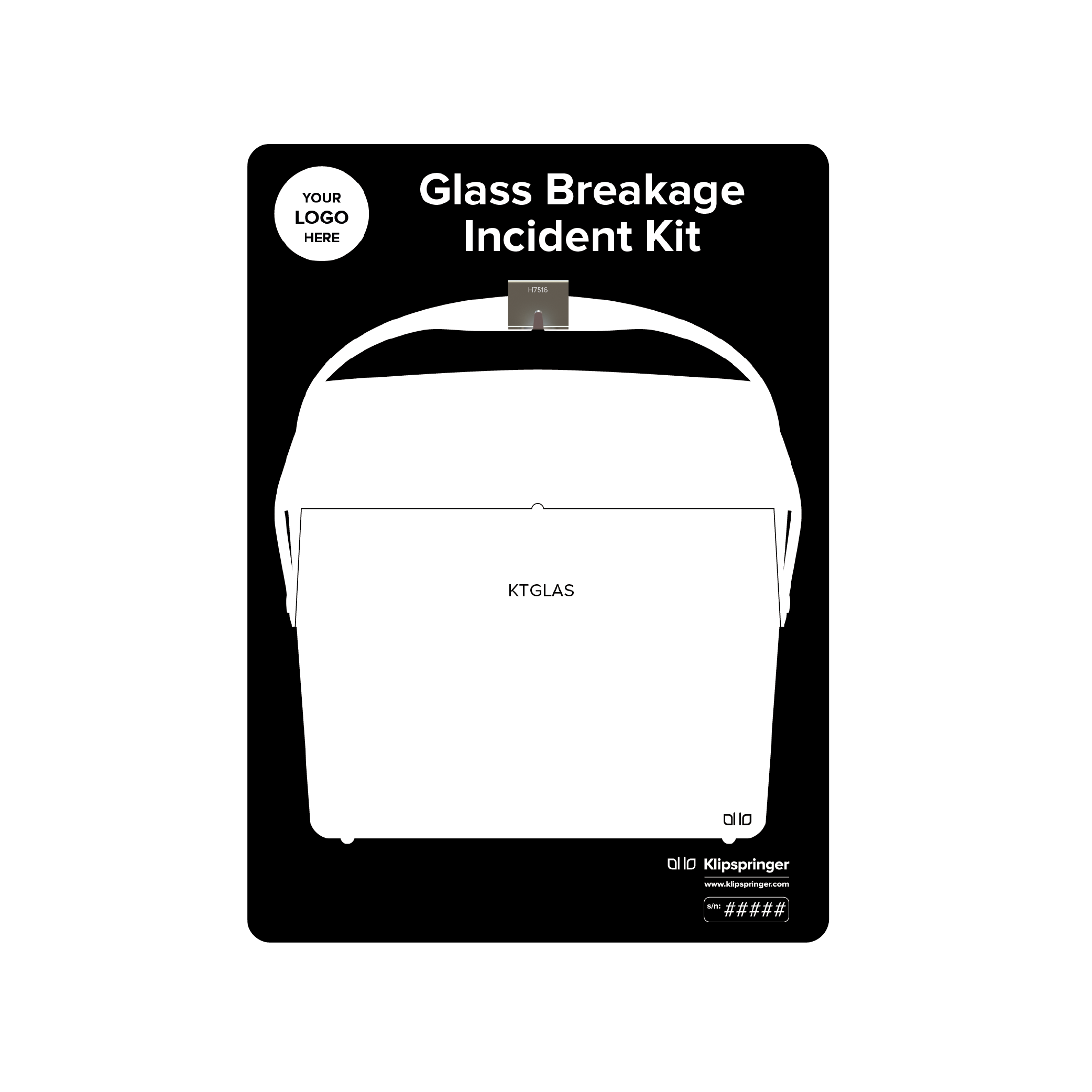 Glass Breakage Spillage Kit Shadow Board, Black