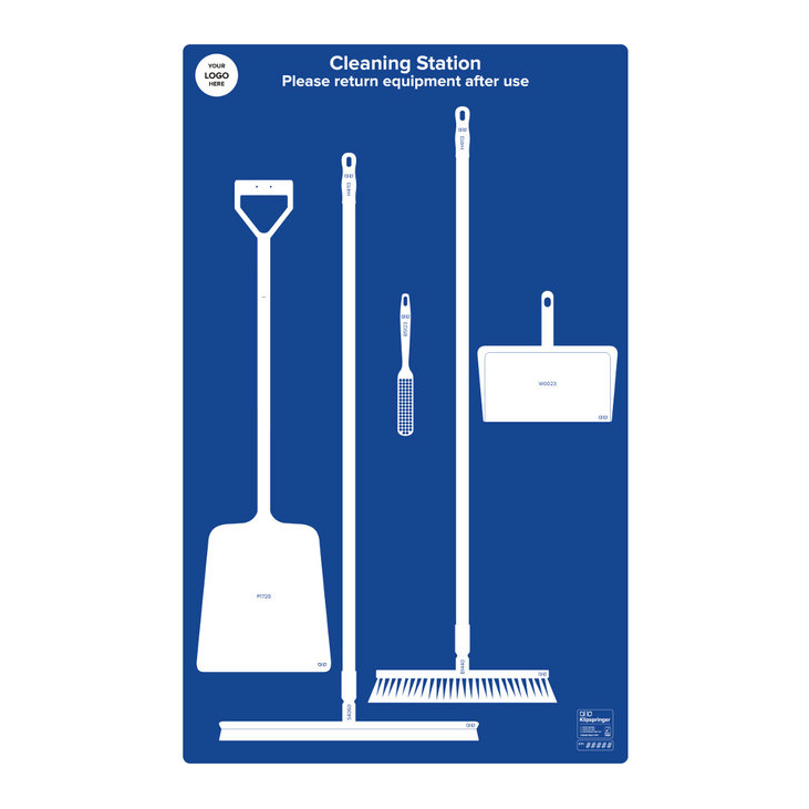 Floor Cleaning Station with Squeegee & Shovel