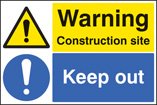 Warning construction site keep out