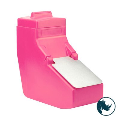 Ingredient dispensing bin - 15 ltr, stainless steel dispensing lid, pink